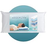 Mediflow Kühlendes Gel Memory Foam Wasserkissen - Verstellbares Kissen zur Linderung von Nackenschmerzen, Kissen für Seiten-, Rücken- und Bauchschläfer, kühlendes Bettkissen zum Schlafen (40 x 80 cm)