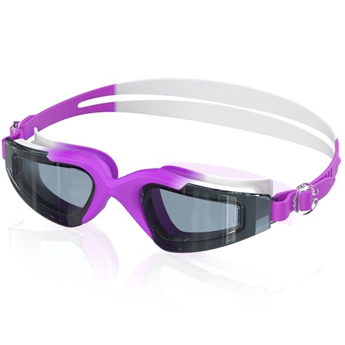 Ambienden Schwimmbrille Erwachsene Jugendliche – Unisex Schwimmbrille Herren Damen – Antibeschlag-HD-Linse, UV-Schutz, Wasserdichte Versiegelung FüR Strand/Pool-Purple