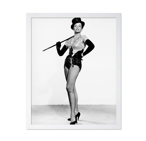 Atelier Lumiere Movie Photo - Gentlemen Prefer Blondes 1953 - Glamorous Showgirl Pose Stage Costume Classic Musical Comedy Film - 16x20 White Framed Wall Art Decor