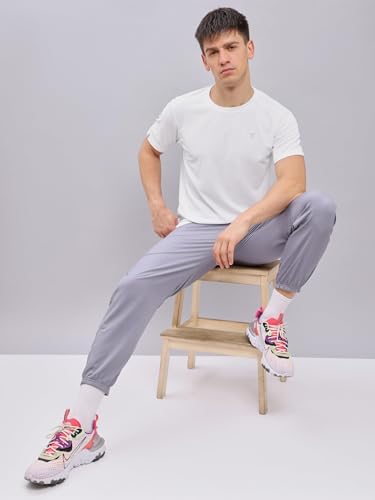 Image of TECHNOSPORT Men's Slim Fit Polyester Activewear Sports T-Shirt with Moisture-Wicking Comfort for Workout, Running & Gym