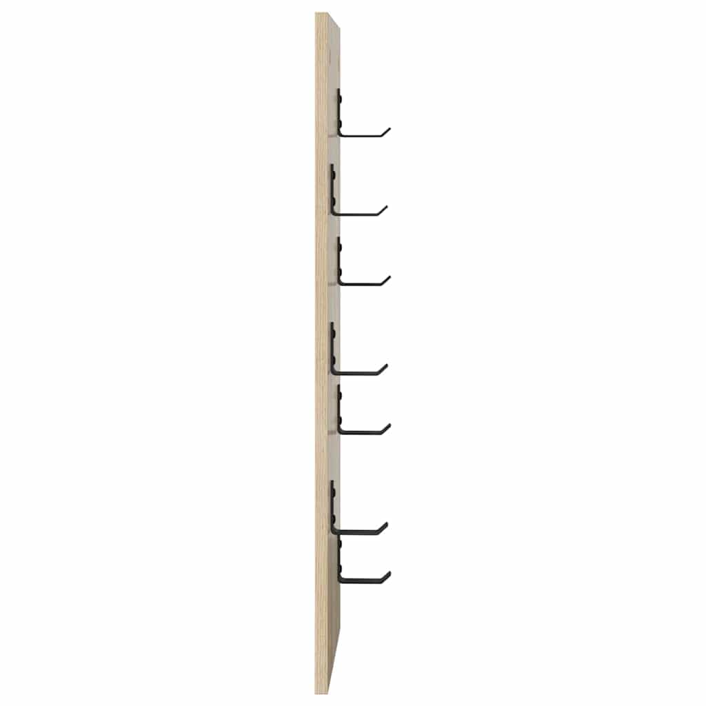 Montowany na ścianie stolik nocny, uchwyt ścienny, dąb Sonoma, materiał drewnopochodny, 30 x 1,5 x 80 cm, z haczykiem, regał ścienny, regał wiszący, regał ścienny, do salonu, łazienki