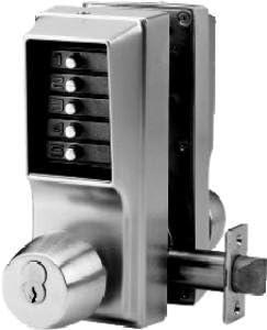 Kaba Simplex EE1021B/EE1021B-03-41 Knob Mechanical Pushbutton Lock Both Egress Key Override Prep For
