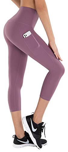 HOFI High Waisted Capris Yoga Pants for Women, 4 Way Stretch Workout Pants, Tummy Control Yoga Leggings with Pockets