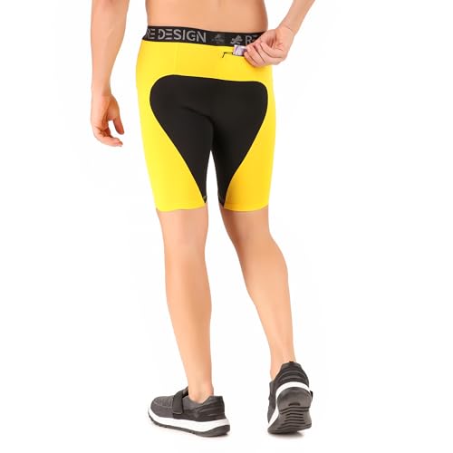 Image of Redesign Nylon Dual Color Compression Shorts for Multi-Sports with Back Zip Pocket