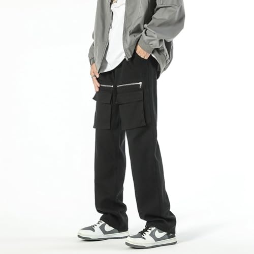 Jeans Pants Trouser Denim Spring and Autumn Workwear Washed Worn High Street Classic Loose Functional3