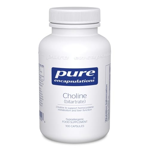 Pure Encapsulations Choline (Bitartrate) - for a Normal Liver Function & Metabolism - Supplement with high-dose Choline - 100 Capsules