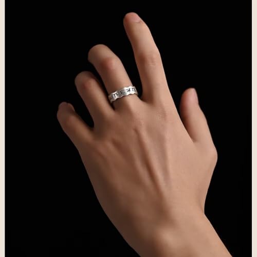 Bague argent sterling 925 Om Mani Padme Hum, anneau bouddhiste de protection