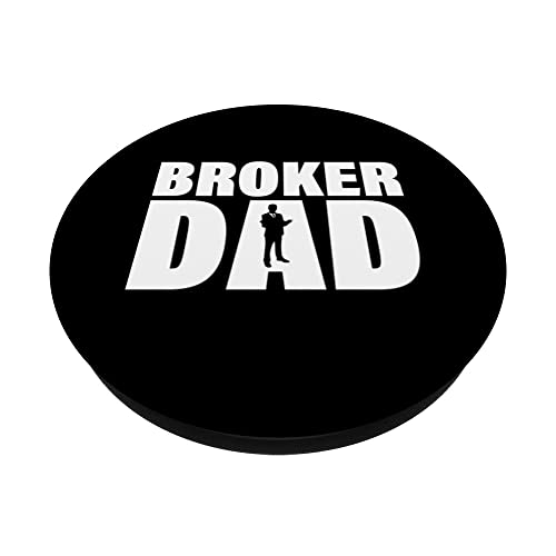 Profession Job For Men - Broker Dad PopSockets Swappable PopGrip, Black - Image 2