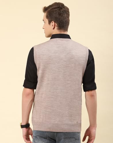 Image of Monte Carlo Men Regular Fit Sleeveless Solid V Neck Winter Sweater (Pack of 1)
