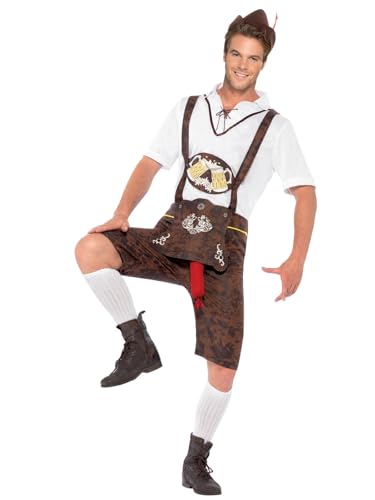 Smiffys Costume de Brad Wurst, avec Short Tyrolien, Chemise et Chapeau Halloween