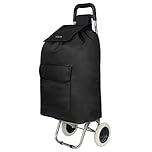 ARIANA 61Ltr Lightweight 2 Wheel Large Shopping Trolley Shopping Cart Grocery Bag Shopper - ST54 (Plain Black)