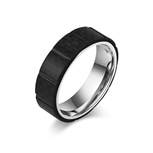 Bague pour homme en acier inoxydable : anneau tendance style européen américain chic