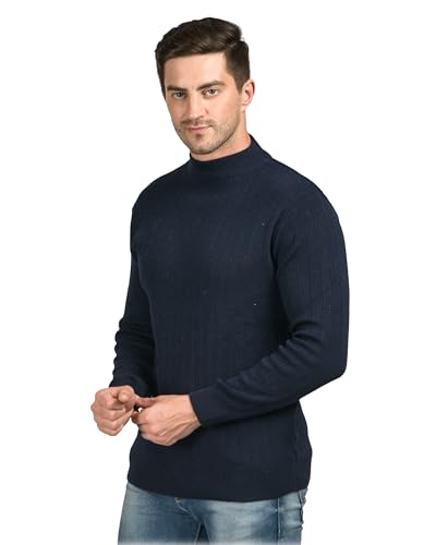 Image of Men Woolen Round Neck Solid Striped Design Pullover Heavy Rainbow Fabric Winter Wear Pure Wool Cardigan for Men Fully Warm Pullover Free Sizes