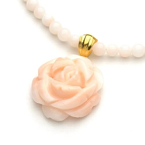 珊瑚ネックレス＆珊瑚　薔薇ペンダントトップ 珊瑚ネックレス＆珊瑚薔薇ペンダントトップ