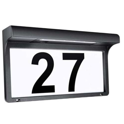 Baluue Lampe Solaire Numéro Maison Extérieur LED Plaque Lumineuse Adresse Jardin Éclairage Automatique