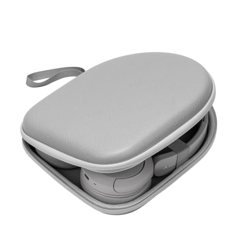 Image of Ginsco Headphone Case Compatible with JBL Tune 510BT /520BT /500BT /Junior 320, with Sony WH-CH520 /510, Ultra-Slim Hard Shell Waterproof Headphone Case for On Ear Headphones (Gray White)