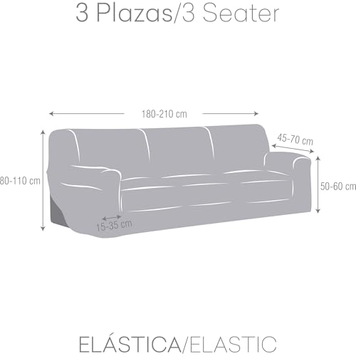 ECOMMERC3 Universal and Versatile 3 Seater Sofa Cover - Beige Sofa Cover Protector Easy to Install for Back Seat and Arms - Image 4