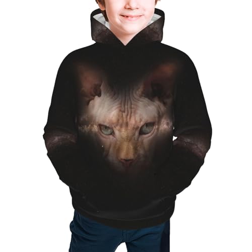 Hairless Cats And The Galaxy Boy, Girls Sports Shirt Youth Pullover Fashion Hooded Sweatshirt