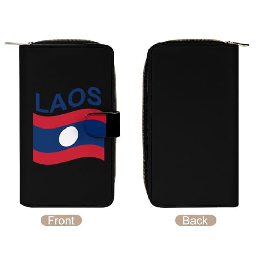 Flag of Laos Long Wallet for Women Men Purses Coin Pouch Credit Card Holder Organizer3