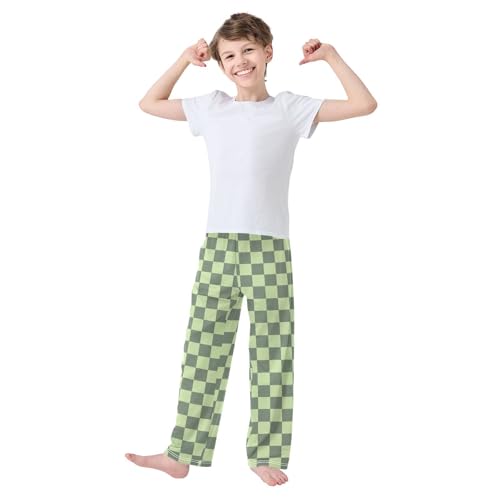 Green Dark Checkerboard Pajama Pants Long Sleep Pant Soft PJ Bottoms Sleepwear2