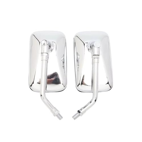 Espejos retrovisores 10mm cromados rectangulares universales para motos y scooters