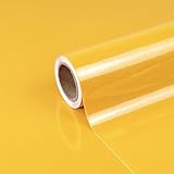Laceskyso Yellow Contact Paper 15.7'x78' Glossy Yellow Peel and Stick Wallpaper for Kitchen Countertop/Cabinet Self Adhesive Waterproof Wall Paper Removable Decorative Vinyl