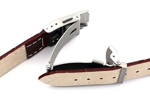 Sulla Correa de reloj Alligator con costuras blancas compatible con Breitling., 22mm