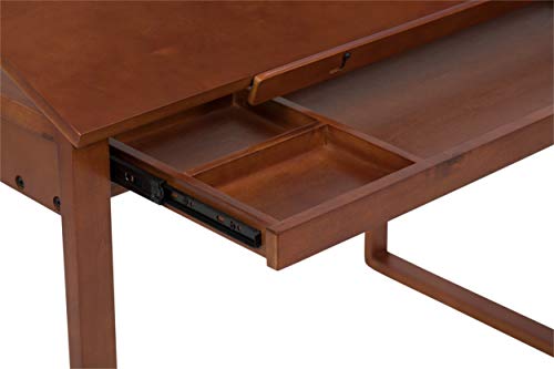 Sd Studio Designs, Sonoma Brown Ponderosa Wood Drawing Table 42" Wide, Angle Adjustable, W X 24" D #TOP5