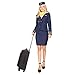 Karnival- Blue Flight Attendant Costume, Women, 81050, Bleu, XL