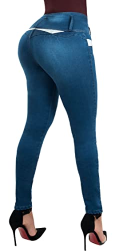 Fiorella Shapewear Butt Lifter Women Jeans High Rise Waist Push Up Levanta Cola Pantalones Colombianos 510BB