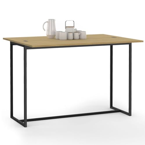 IDMarket – Mesa consola 2 en 1 plegable 110 cm Detroit 4 personas diseño industrial