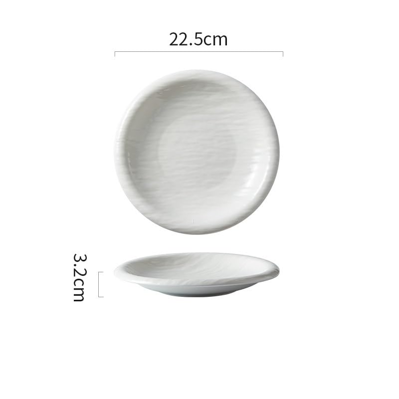 Assiette Assiette à dîner en céramique de style japonais, assiette à dîner de style ménager, assiette à soupe en céramique à motif de pierre blanche, assiette creuse, vaisselle, assiette à salade Vais