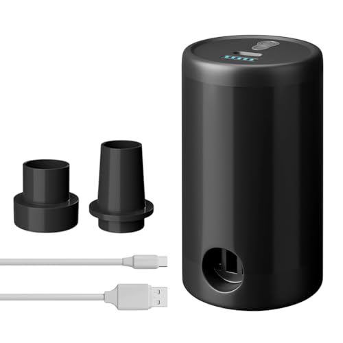 Image of Portable Electric Vacuum Pump for Storage Bags Inflate Deflate Cordless 1500mAh Rechargeable Air Pump with Multiple Nozzles, Type C Charging Compression Clothes, Blankets, Pool Floats