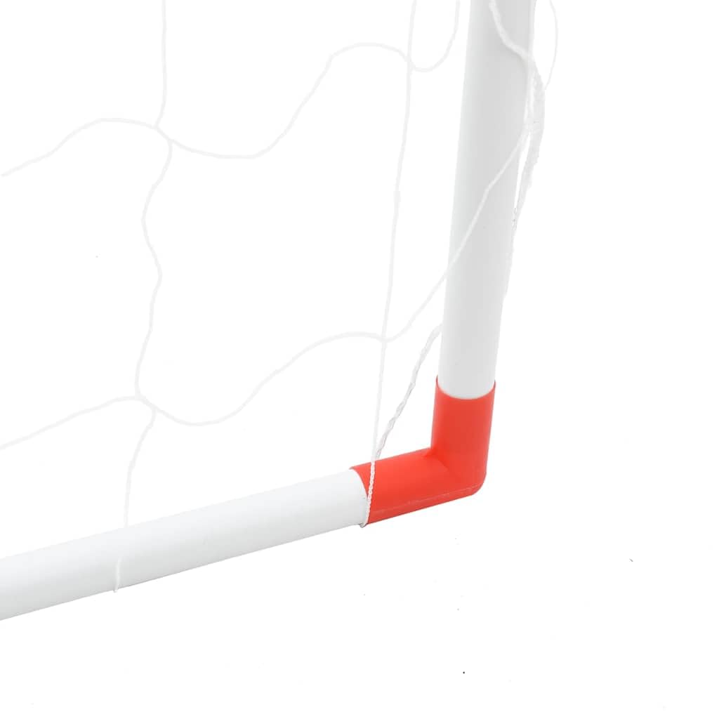 Set porta da calcio 2 in 1, 184 x 64 x 124 cm, bianco | Include pompa e palla, per interni ed esterni, facile da montare, salvaspazio