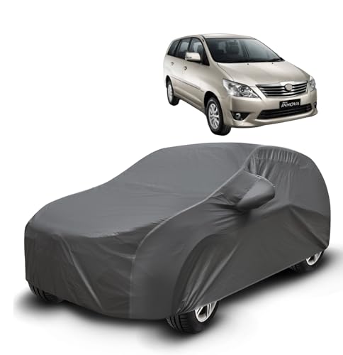 Image of Auto Hub Waterproof Car Cover Compatible with Innova with Mirror Pockets, Soft Cotton Lining, Innova Car Cover Waterproof, Grey