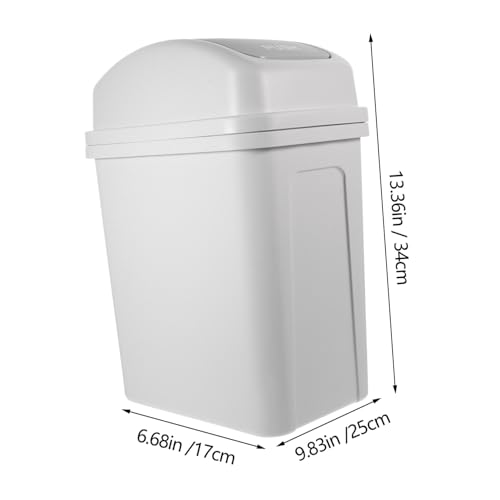 Caneca de basura rectangular con tapa abatible para el hogar miniatura 2