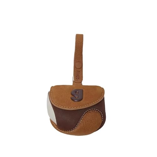 THGILNUS Retro Baseball-förmige Mini-Kopfhörertasche mit abnehmbarer Kette, Mehrfarbig für Sport/Alltag/Geschenke (marrón)