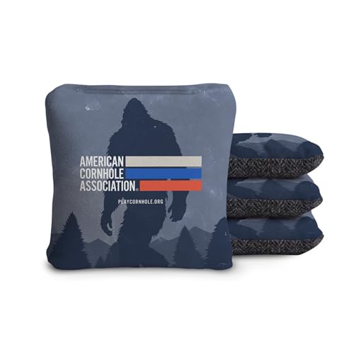 ACA Synergy Soft Professional Cornhole Bags Dual Sided Regulation 6x6 Set of 4 Retro Stripes Sasquatch Navy