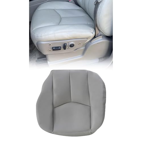 SecosAutoparts Driver & Passenger Side Bottom Leather Seat Cover Light Gray #922 Compatible with Chevy GMC Tahoe Suburban Avalanche Yukon Silverado Sierra 2003 2004 2005 2006 by SecosAutoparts - Image 6