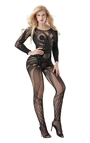 KeyinBox Damen Sexy Lingerie Negligee Mesh Kleid Lace Babydoll Chemise Pyjamas Nachthemd Bodysuit Underwear One Size(bk,8812) Cover
