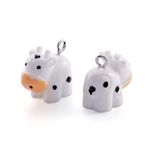Beadthoven 40Pcs Mini Cow Resin Charm Pendants Cute Black White Cow Animal Dangle Charm Beads For Diy Jewelry Making Earring Necklace Keychains Making Accessories #TOP1