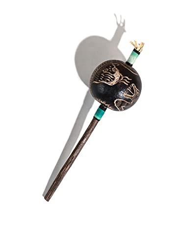 Shamans Market Peruvian Amazon Gourd Rattle for Four Directions, Small, 1 Count, Artisan Hand Crafted Shaman Tool, Native American Instrument for Sound Healing and Meditation