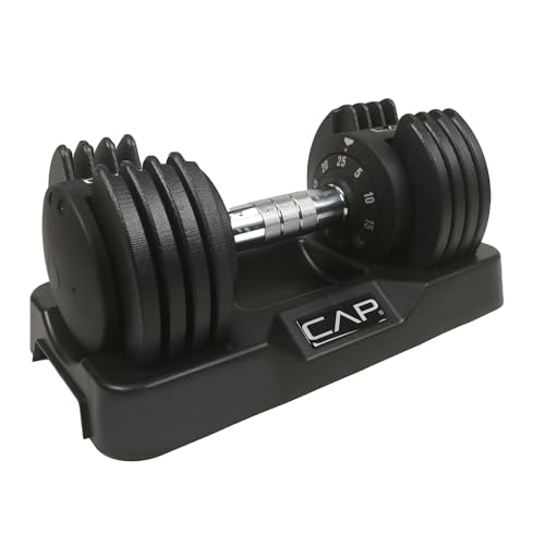 Image of CAP ADJUSTABELL Adjustable Dumbbell Weights - Singles & Pairs | 12.5 lb, 25 lb & 55 lb | Multiple Handle Options