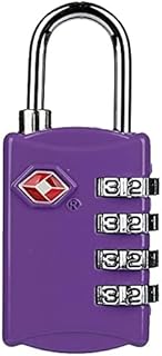 TSA Zinc Alloy Luggage Lock with 4 Digit Password for Backpack Gym Bag School Locker Travel Baggage Suitcase Keyless Lock - Purple