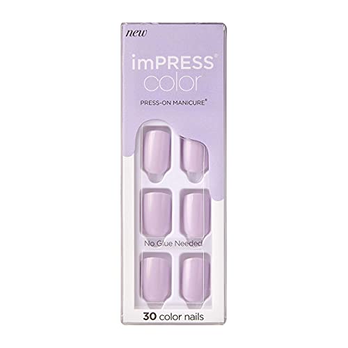 KISS imPRESS Color Press-on Manicure - Picture Purplect, Short - SET OF 2