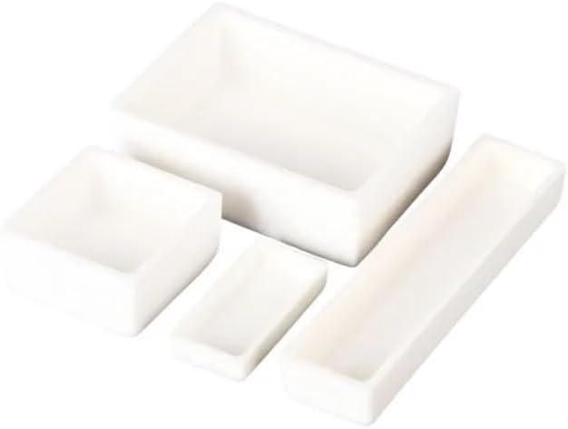 1PC Square Crucible Alumina Corundum Crucible/Experimental Electric Furnace Tube Furnace sintering Combustion Boat(115ml 65x65x35mm)