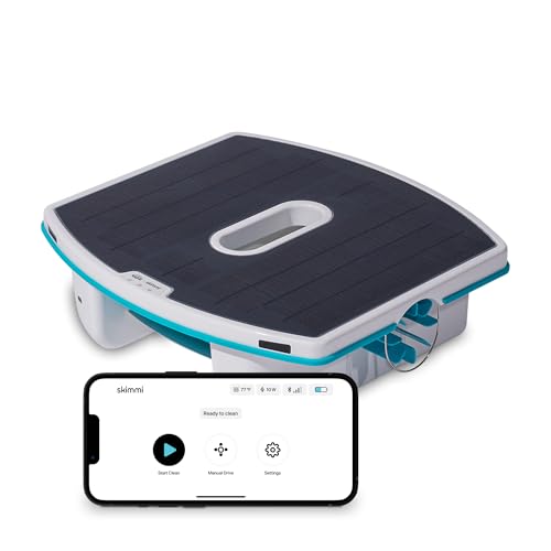 Dolphin Skimmi Solar Pool Skimmer Bluetooth, Reinigung der Wasseroberfläche mit intelligenten Sensoren, Solaraufladung, Pool Roboter Akku Solarbetriebener, App-Steuerung