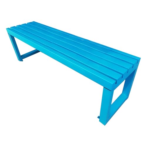 Banc de jardin sans dossier meuble de parc à lattes en métal pour allée