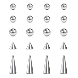 QWALIT Septum Ring Balls Spikes Septum Balls 16g Piercing Balls 16 gauge Balls for Piercings Replacement 16g Earring Screw Balls Replacement Balls for Piercings Snake Bites Labret Lip Studs Top Balls