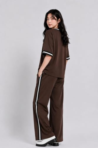 Image of Women's New York Printed Night Suit | Cotton Blend Half Sleeve Top & Wide Leg Pyjama Set | Soft Comfortable Lounge Wear | Relaxed Fit Sleepwear for Women